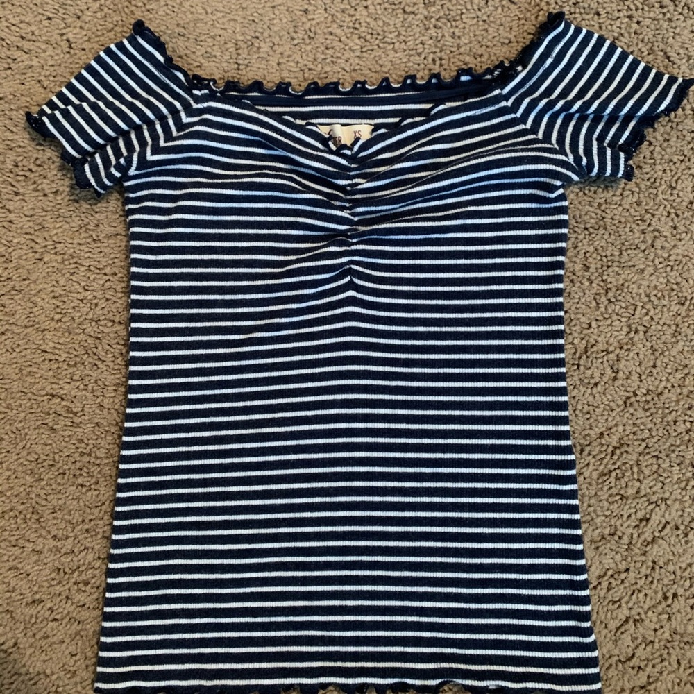 Hollister striped off the shoulder top